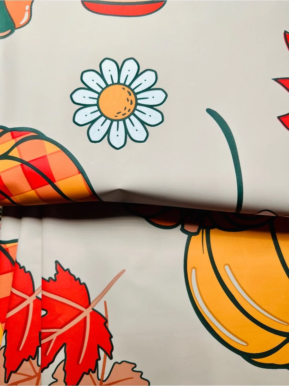 Thankful Fall Pumpkins Leaves Flowers Pumpkin Spice Latte Peva Shower Curtain